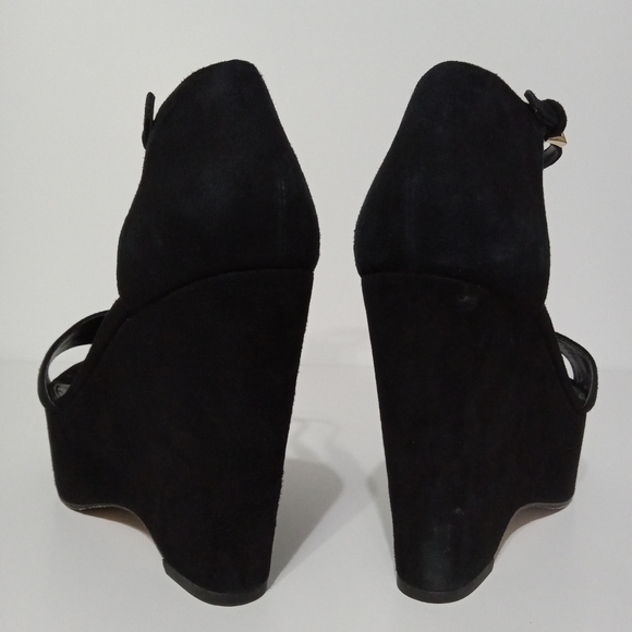 Michael Kors Black Platform Wedge Sandal Size 7 - Picture 9 of 11